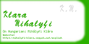 klara mihalyfi business card