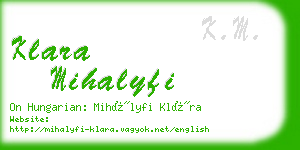 klara mihalyfi business card